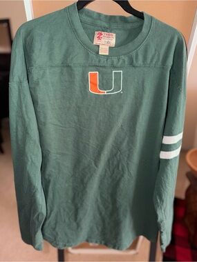 🙌🏽University of Miami Hurricanes Izod Long Sleeve Jersey Tee | XXL | Green